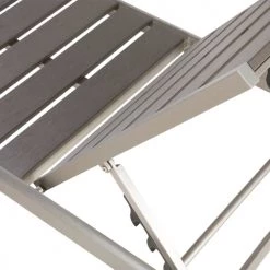 Beliani Bains De Soleil Et Chaises Longues Chaise Longue Grise En Aluminium -Fauteuils de jardin Soldes Boutique chaise longue grise en aluminium 3