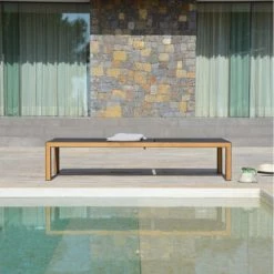 Arcane Bains De Soleil Et Chaises Longues Chaise Longue Haute En Aluminium Et Teck -Fauteuils de jardin Soldes Boutique chaise longue haute en aluminium et teck 2