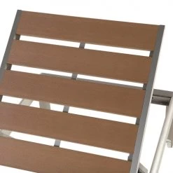 Beliani Bains De Soleil Et Chaises Longues Chaise Longue Marron En Aluminium -Fauteuils de jardin Soldes Boutique chaise longue marron en aluminium 3