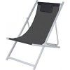 Wadiga Bains De Soleil Et Chaises Longues Chaise Longue Pliante Chilienne Blanc Et Gris Anthracite 91x61x101cm -Fauteuils de jardin Soldes Boutique chaise longue pliante chilienne blanc et gris anthracite 91x61x101cm
