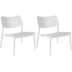 Proloisirs Chaises De Jardin Chaise Lounge Jardin En Aluminium Chic (lot De 2) Blanc