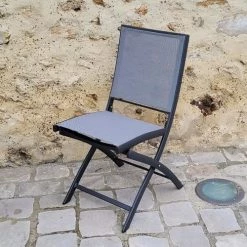 Gecko Jardin Chaises De Jardin Chaise Pliante Alu Anthracite Textilène Gris -Fauteuils de jardin Soldes Boutique chaise pliante alu anthracite textilene gris 1