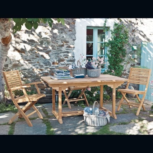 Maisons Du Monde Chaises De Jardin Chaise Pliante De Jardin En Teck Massif 6 Maisons Du Monde Chaises De Jardin Chaise Pliante De Jardin En Teck Massif – Image 4