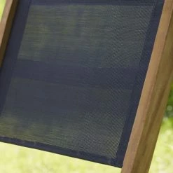Bois Dessus Bois Dessous Chaises De Jardin Chaise Pliante En Acacia Et Textilène Noir -Fauteuils de jardin Soldes Boutique chaise pliante en acacia et textilene noir 3