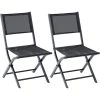 Wilsa Garden Chaises De Jardin Chaise Pliante Modulo (lot De 2) Noir