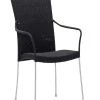 Sika Design Chaises De Jardin Chaise Repas Empilable En Acier Et Fibre Synthétique Noire -Fauteuils de jardin Soldes Boutique chaise repas empilable en acier et fibre synthetique noire