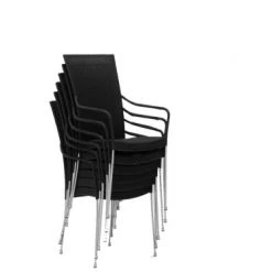 Sika Design Chaises De Jardin Chaise Repas Empilable En Acier Et Fibre Synthétique Noire -Fauteuils de jardin Soldes Boutique chaise repas empilable en acier et fibre synthetique noire 3