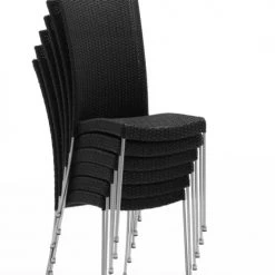 Sika Design Chaises De Jardin Chaise Repas Empilable En Acier Et Fibre Synthétique Noire -Fauteuils de jardin Soldes Boutique chaise repas empilable en acier et fibre synthetique noire 6