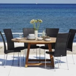 Sika Design Chaises De Jardin Chaise Repas Empilable En Acier Et Fibre Synthétique Noire -Fauteuils de jardin Soldes Boutique chaise repas empilable en acier et fibre synthetique noire 7