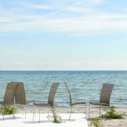 Sika Design Chaises De Jardin Chaise Repas Empilable En Acier Et Fibre Synthétique Taupe -Fauteuils de jardin Soldes Boutique chaise repas empilable en acier et fibre synthetique taupe 2