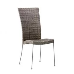Sika Design Chaises De Jardin Chaise Repas Empilable En Acier Et Fibre Synthétique Taupe