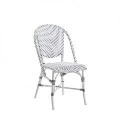 Sika Design Chaises De Jardin Chaise Repas Empilable En Alu Et Fibre Synthétique Blanc