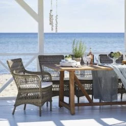 Sika Design Chaises De Jardin Chaise Repas En Aluminium Et Fibre Synthétique Taupe Et Coussin Blanc -Fauteuils de jardin Soldes Boutique chaise repas en aluminium et fibre synthetique taupe et coussin blanc 1