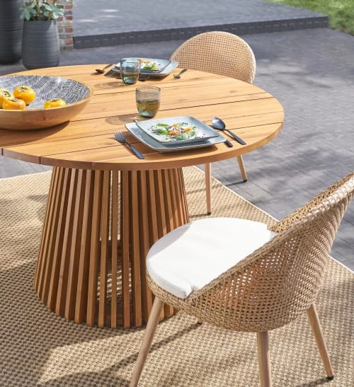 Maisons Du Monde Chaises De Jardin Cannage En Résine Imitation Rotin Et Coussin écru (x2) 8 Maisons Du Monde Chaises De Jardin Cannage En Résine Imitation Rotin Et Coussin écru (x2) – Image 6