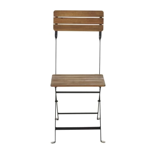 Maisons Du Monde Chaises De Jardin En Acacia Massif Et Métal Noir (x2) 5 Maisons Du Monde Chaises De Jardin En Acacia Massif Et Métal Noir (x2) – Image 3