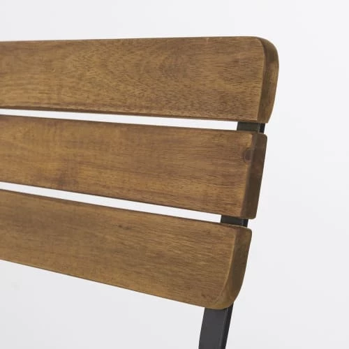 Maisons Du Monde Chaises De Jardin En Acacia Massif Et Métal Noir (x2) 6 Maisons Du Monde Chaises De Jardin En Acacia Massif Et Métal Noir (x2) – Image 4