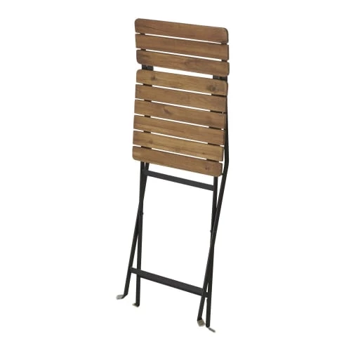 Maisons Du Monde Chaises De Jardin En Acacia Massif Et Métal Noir (x2) 7 Maisons Du Monde Chaises De Jardin En Acacia Massif Et Métal Noir (x2) – Image 5