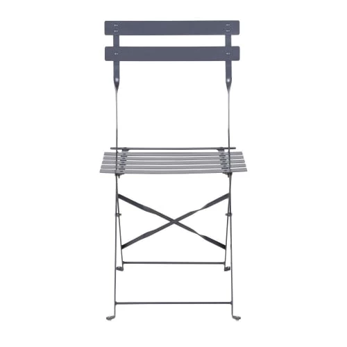 Maisons Du Monde Chaises De Jardin Pliantes En Acier Gris Anthracite (x2) 5 Maisons Du Monde Chaises De Jardin Pliantes En Acier Gris Anthracite (x2) – Image 3