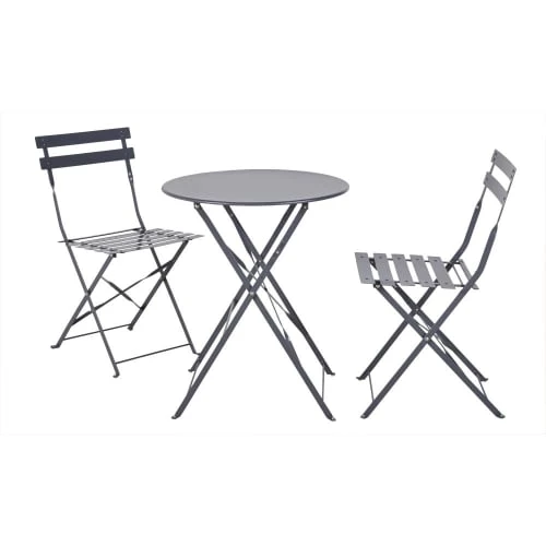 Maisons Du Monde Chaises De Jardin Pliantes En Acier Gris Anthracite (x2) 8 Maisons Du Monde Chaises De Jardin Pliantes En Acier Gris Anthracite (x2) – Image 6