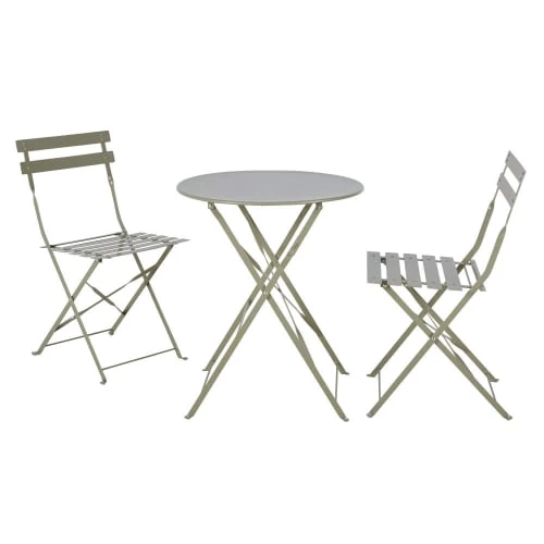 Maisons Du Monde Chaises De Jardin Pliantes En Acier Vert Kaki (x2) 8 Maisons Du Monde Chaises De Jardin Pliantes En Acier Vert Kaki (x2) – Image 6