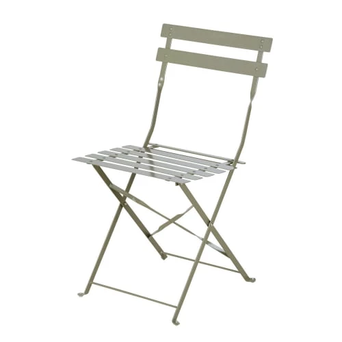 Maisons Du Monde Chaises De Jardin Pliantes En Acier Vert Kaki (x2) 4 Maisons Du Monde Chaises De Jardin Pliantes En Acier Vert Kaki (x2) – Image 2