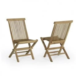 TECK’Attitude Chaises De Jardin Pliantes En Teck (lot De 2)
