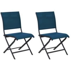 Proloisirs Chaises De Jardin Chaises Pliante Jardin En Aluminium Elegance (lot De 2) Gris -Fauteuils de jardin Soldes Boutique chaises pliante jardin en aluminium graphite et bleu lot de 2