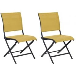 Proloisirs Chaises De Jardin Chaises Pliante Jardin En Aluminium Elegance (lot De 2) Gris -Fauteuils de jardin Soldes Boutique chaises pliante jardin en aluminium graphite et moutarde lot de 2