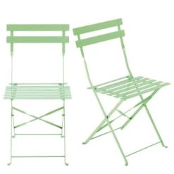 Maisons Du Monde Chaises De Jardin Chaises Pliantes De Jardin En Métal Vert D'eau (x2) -Fauteuils de jardin Soldes Boutique chaises pliantes de jardin en metal vert d eau x2 guinguette 1000 15 36 174860 5