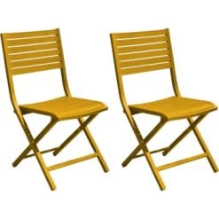 Proloisirs Chaises De Jardin Chaises Pliantes En Aluminium Lucca (lot De 2) Graphite -Fauteuils de jardin Soldes Boutique chaises pliantes en aluminium lot de 2 tournesol