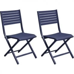 Proloisirs Chaises De Jardin Chaises Pliantes En Aluminium Lucca (lot De 2) Bleu -Fauteuils de jardin Soldes Boutique chaises pliantes en aluminium lucca lot de 2 bleu 4