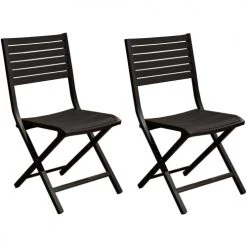 Proloisirs Chaises De Jardin Chaises Pliantes En Aluminium Lucca (lot De 2) Graphite -Fauteuils de jardin Soldes Boutique chaises pliantes en aluminium lucca lot de 2 graphite 3