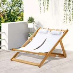 Outsunny Bains De Soleil Et Chaises Longues Chilienne 2 Places Pliable Bois Peuplier Pré-huilé Oxford Blanc 13 Outsunny Bains De Soleil Et Chaises Longues Chilienne 2 Places Pliable Bois Peuplier Pré-huilé Oxford Blanc -Fauteuils de jardin Soldes Boutique chilienne 2 places pliable bois peuplier pre huile oxford blanc 5