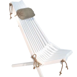 EcoFurn Bains De Soleil Et Chaises Longues Chilienne Eco Avec Coussin Bouleau - Peint En Blanc