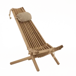 EcoFurn Bains De Soleil Et Chaises Longues Chilienne Eco Avec Coussin Frêne - Brun, Huilé