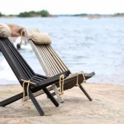 EcoFurn Bains De Soleil Et Chaises Longues Chilienne Eco Avec Coussin Pin - Blanc, Huilé -Fauteuils de jardin Soldes Boutique chilienne eco avec coussin pin blanc huile 2