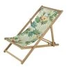 Maisons Du Monde Bains De Soleil Et Chaises Longues Chilienne En Bois D'acacia Massif Et Toile Imprimé Tropical Vert -Fauteuils de jardin Soldes Boutique chilienne en bois d acacia massif et toile imprime tropical vert 1000 15 9 218703 1