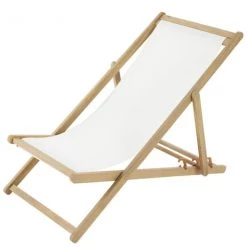 Maisons Du Monde Bains De Soleil Et Chaises Longues Chilienne Pliante écrue En Acacia Massif