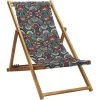 Vent De Bohème Bains De Soleil Et Chaises Longues Chilienne Pliante En Acacia Et Imprimé Design Fleuri -Fauteuils de jardin Soldes Boutique chilienne pliante en acacia et imprime design fleuri 4