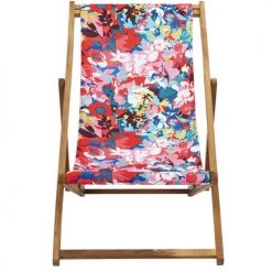 Vent De Bohème Bains De Soleil Et Chaises Longues Chilienne Pliante En Acacia Et Imprimé Design Fleuri -Fauteuils de jardin Soldes Boutique chilienne pliante en acacia et imprime design fleuri 9