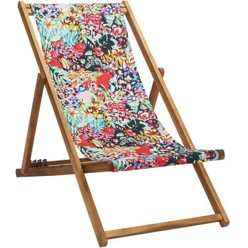 Vent De Bohème Bains De Soleil Et Chaises Longues Chilienne Pliante En Acacia Et Imprimé Design Fleuri 3 Vent De Bohème Bains De Soleil Et Chaises Longues Chilienne Pliante En Acacia Et Imprimé Design Fleuri