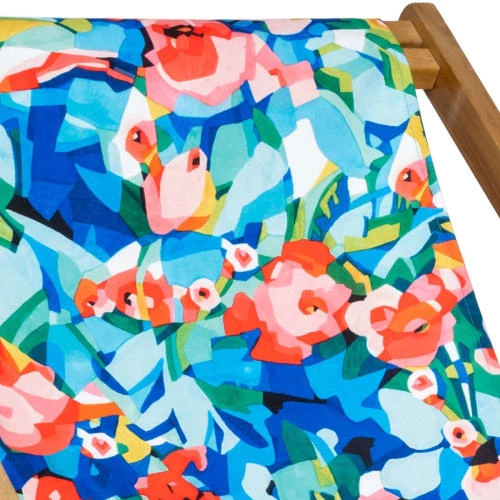 Vent De Bohème Bains De Soleil Et Chaises Longues Chilienne Pliante En Acacia Et Imprimé Fleuri 5 Vent De Bohème Bains De Soleil Et Chaises Longues Chilienne Pliante En Acacia Et Imprimé Fleuri – Image 3