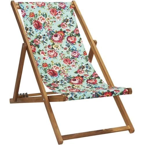 Vent De Bohème Bains De Soleil Et Chaises Longues Chilienne Pliante En Acacia Et Imprimé Fleuri Graphique 3 Vent De Bohème Bains De Soleil Et Chaises Longues Chilienne Pliante En Acacia Et Imprimé Fleuri Graphique