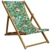 Vent De Bohème Bains De Soleil Et Chaises Longues Chilienne Pliante En Acacia Et Imprimé Fleuri Kaki -Fauteuils de jardin Soldes Boutique chilienne pliante en acacia et imprime fleuri kaki 4