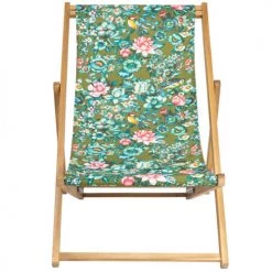 Vent De Bohème Bains De Soleil Et Chaises Longues Chilienne Pliante En Acacia Et Imprimé Fleuri Kaki -Fauteuils de jardin Soldes Boutique chilienne pliante en acacia et imprime fleuri kaki 6