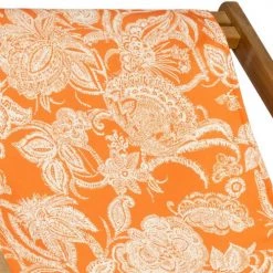 Vent De Bohème Bains De Soleil Et Chaises Longues Chilienne Pliante En Acacia Et Imprimé Fleuri Orange 10 Vent De Bohème Bains De Soleil Et Chaises Longues Chilienne Pliante En Acacia Et Imprimé Fleuri Orange -Fauteuils de jardin Soldes Boutique chilienne pliante en acacia et imprime fleuri orange 2