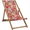 Vent De Bohème Bains De Soleil Et Chaises Longues Chilienne Pliante En Acacia Et Imprimé Fleuri Rouge -Fauteuils de jardin Soldes Boutique chilienne pliante en acacia et imprime fleuri rouge 1