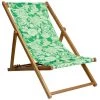Vent De Bohème Bains De Soleil Et Chaises Longues Chilienne Pliante En Acacia Et Imprimé Fleuri Vert -Fauteuils de jardin Soldes Boutique chilienne pliante en acacia et imprime fleuri vert 2