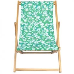Vent De Bohème Bains De Soleil Et Chaises Longues Chilienne Pliante En Acacia Et Imprimé Fleuri Vert 10 Vent De Bohème Bains De Soleil Et Chaises Longues Chilienne Pliante En Acacia Et Imprimé Fleuri Vert -Fauteuils de jardin Soldes Boutique chilienne pliante en acacia et imprime fleuri vert 9