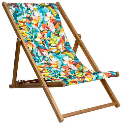 Vent De Bohème Bains De Soleil Et Chaises Longues Chilienne Pliante En Acacia Et Imprimé Fleuri 3 Vent De Bohème Bains De Soleil Et Chaises Longues Chilienne Pliante En Acacia Et Imprimé Fleuri